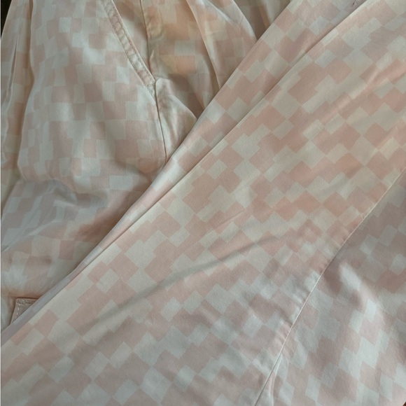Women’s Nordstrom BP Pink & Ivory Checkered Cargo Paper Bag Pants Size Medium - Picture 3 of 7